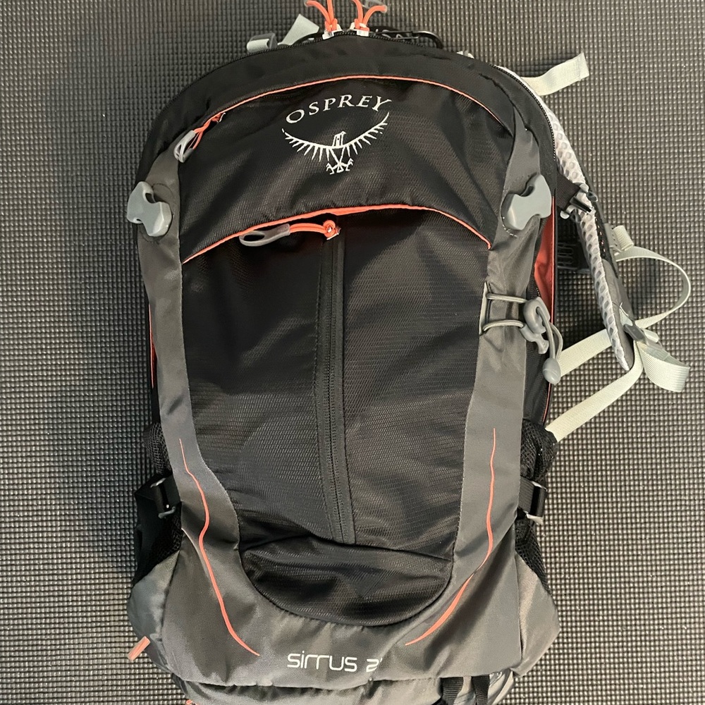 its an osprey hiking backpack with camel pack bladder backpack